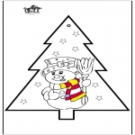 Disegni da colorare Natale - Disegno da bucherellare - pupazzo di neve 2