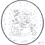 Disegni da bucherellare - Disegno da bucherellare - Pupazzo di neve