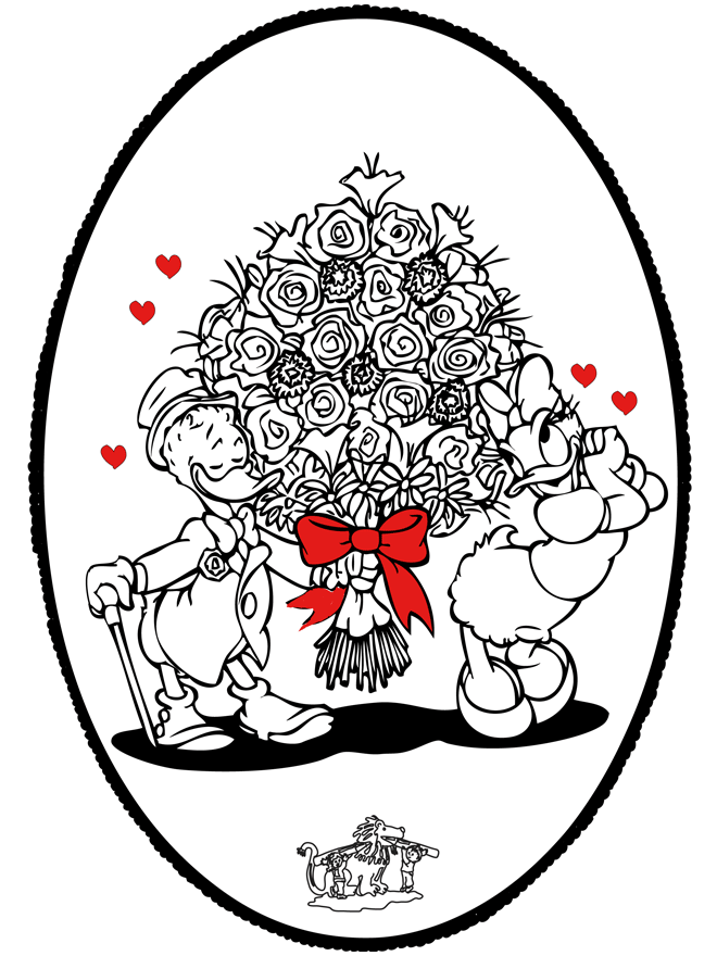 Disegno da bucherellare San Valentino - Personaggi di fumetto