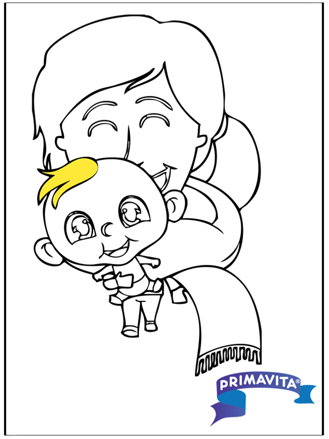 Disegno da colorare - bambino 2 - Nascita