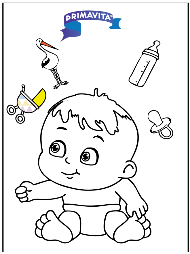 Disegno da colorare - bambino 3 - Nascita