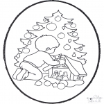 Disegni da bucherellare - Disegno da ricamare ' albero di Natale