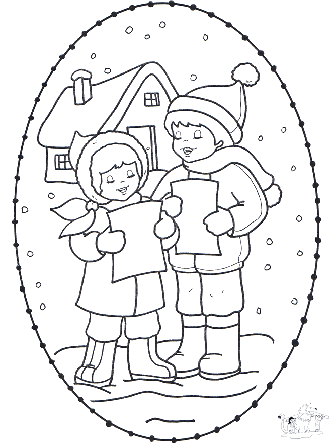 Disegno da ricamare ' canti nella neve - Personaggi di fumetto
