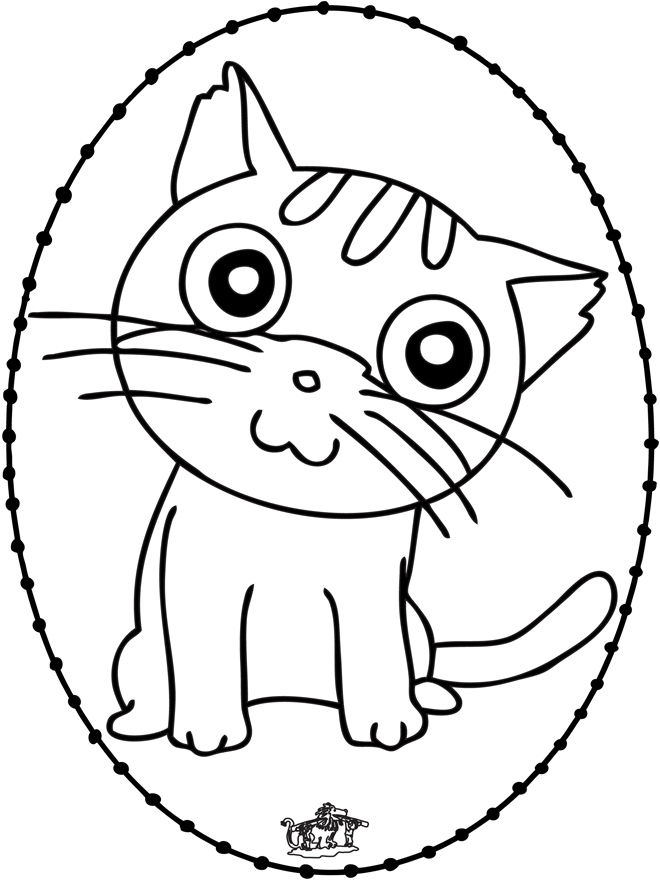 Disegno da ricamare - gatto - Animali