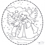 Disegni da colorare Natale - Disegno da ricamare Natale 12