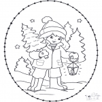 Disegni da colorare Natale - Disegno da ricamare Natale 23