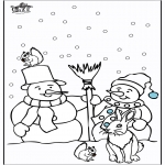 Disegni da colorare Inverno - Fantoccio di neve 3