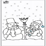 Disegni da colorare Inverno - Fantoccio di neve 4