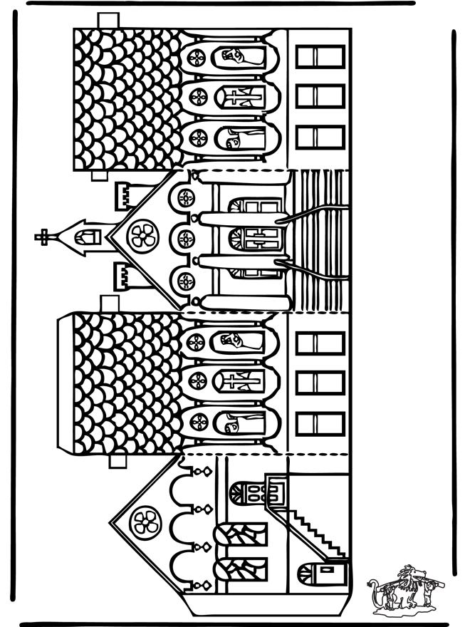 Figurina da ritagliare Chiesa 1 - Lavori manuali