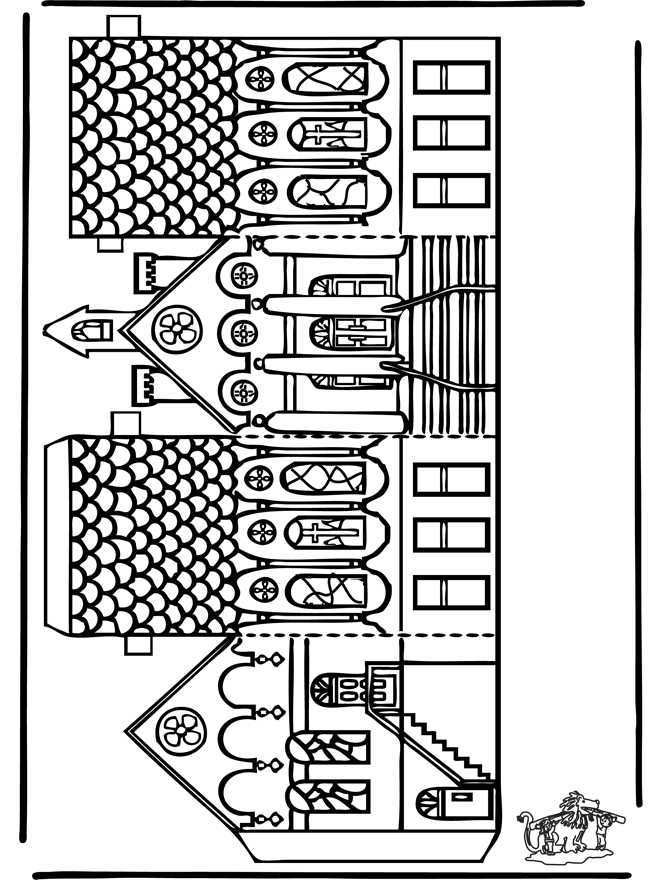 Figurina da ritagliare Chiesa 2 - Lavori manuali