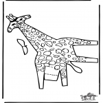 Lavori manuali - Figurina da ritagliare Giraffa 2