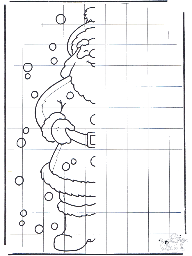 Finisci il disegno natalizio - Disegni da ricopiare