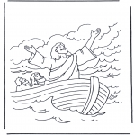 Disegni biblici da colorare - Gesù sullacqua 1