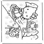 Personaggi di fumetti - Hello Kitty nella neve