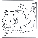 Disegni da colorare Animali - Ippopotamo nellacqua