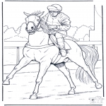 Disegni da colorare Animali - Jockey a cavallo