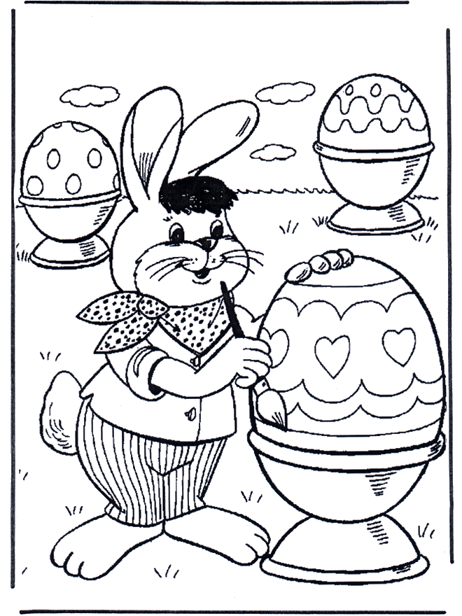 La lepre di Pasqua decora le uova - Pasqua