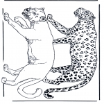Disegni da colorare Animali - Leone e leopardo