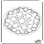 Disegni da colorare Mandala - Mandala cuori 5