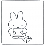 Disegni per i piccini - Miffy con una lettera