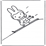 Disegni per i piccini - Miffy sugli sci