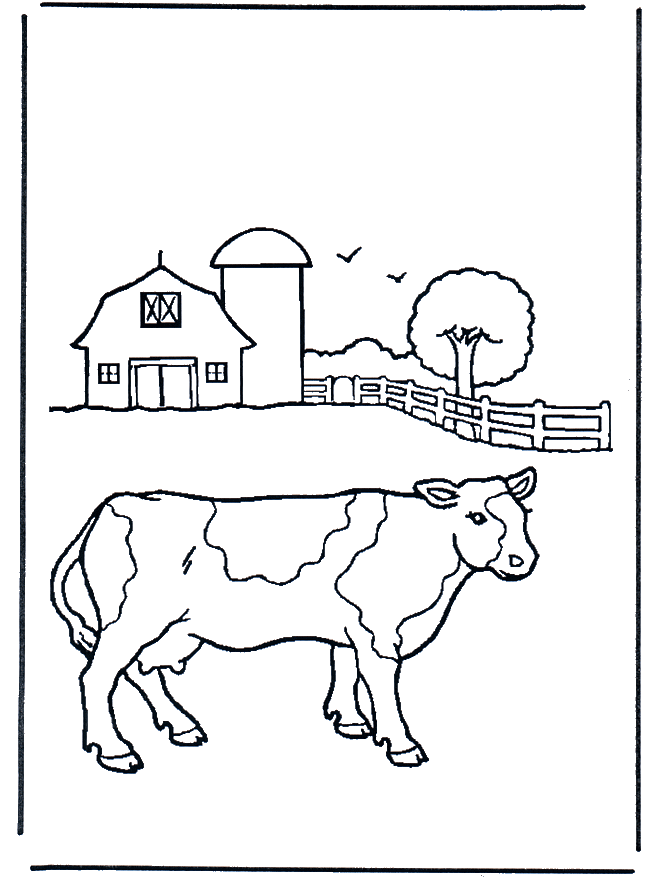 Mucca alla fattoria - Animali domestici e di fattoria