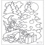 Disegni da colorare Natale - Nani e albero di Natale