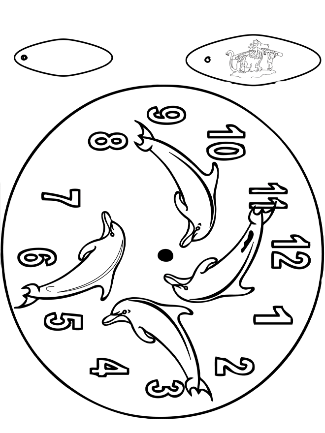Orologio delfino - Figurine da ritagliare