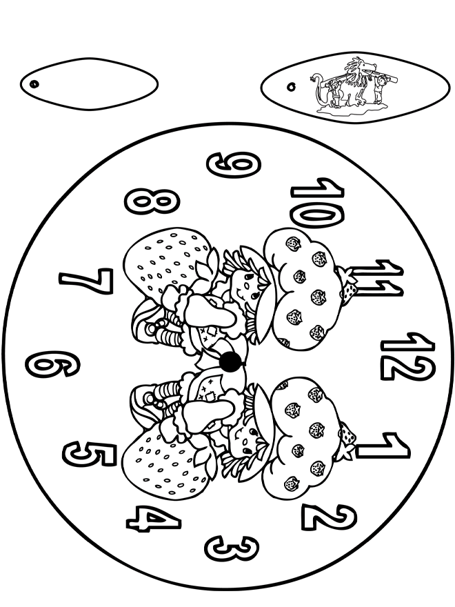 Orologio ragazzine delle fragole - Figurine da ritagliare