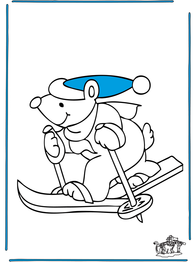 Orso sciando - Sci