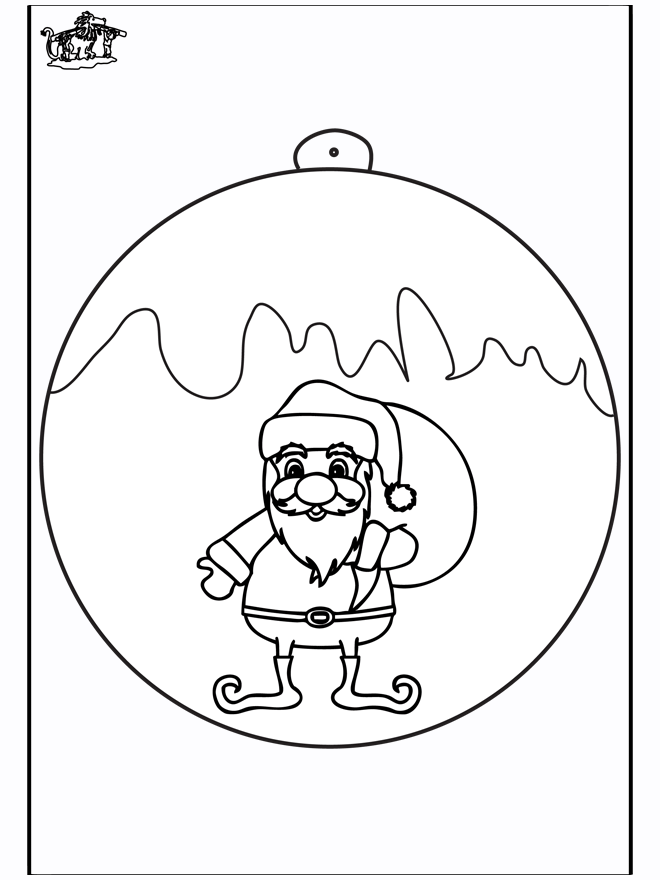 Palla di Natale - Babbo Natale 1 - Disegni da colorare Natale