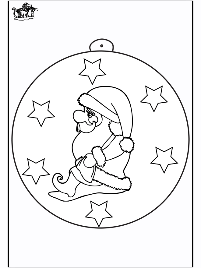 Palla di Natale - Babbo Natale 2 - Disegni da colorare Natale