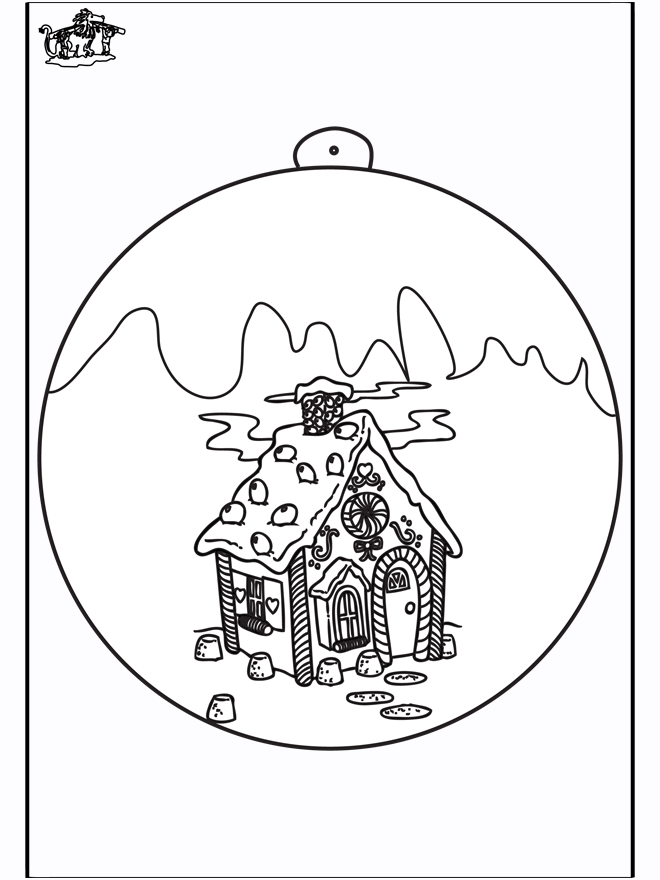Palla di Natale - Casa - Disegni da colorare Natale