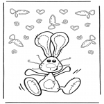 Disegni da colorare Temi - Peluche lepre di Pasqua