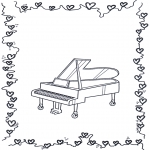 Disegni da colorare Vari temi - Pianoforte a coda