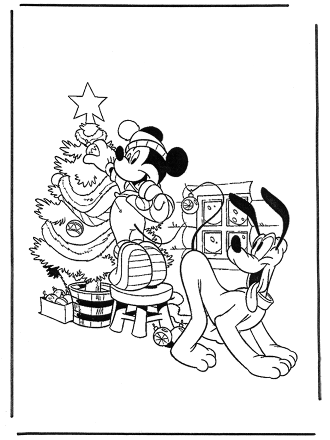Pluto e Topolino con albero di Natale - Topolino