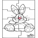 Disegni da colorare Temi - Puzzle della lepre di Pasqua 3