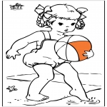 Disegni da colorare Vari temi - Ragazza al mare