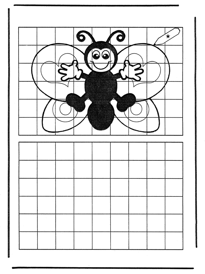 Ricopia la farfalla - Disegni da ricopiare