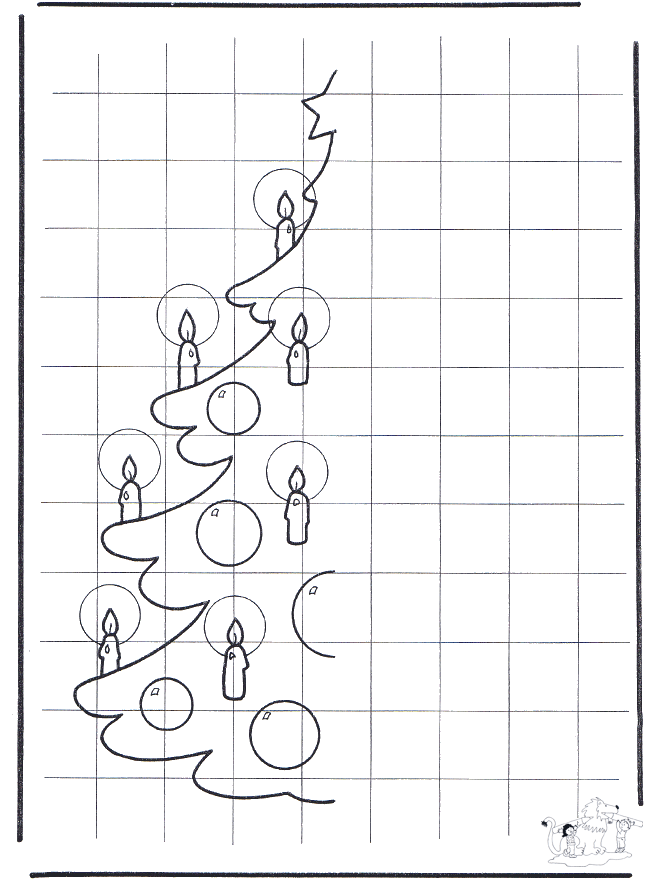 Ricopia lalbero - Disegni da ricopiare