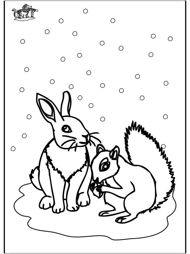 Scoiattolo e Coniglio - Animali dellinverno