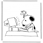 Personaggi di fumetti - Snoopy davanti al computer