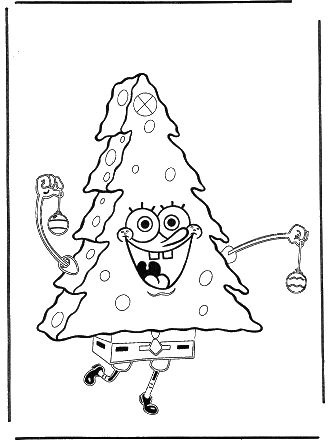 SpongeBob a Natale 3 - Disegni da colorare Natale