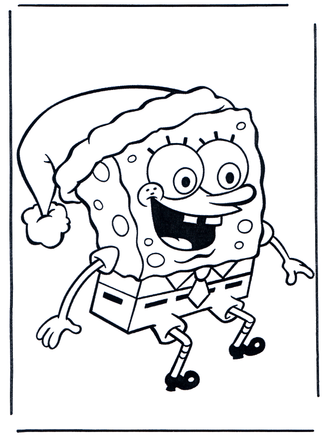 SpongeBob a Natale - Disegni da colorare Natale