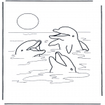 Disegni da colorare Animali - Tre delfini